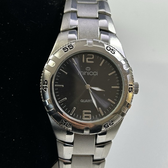 Minicci Other - Minicci Men's Quartz Watch Black Dial Silver Tone Stainless Steel – Not Tested